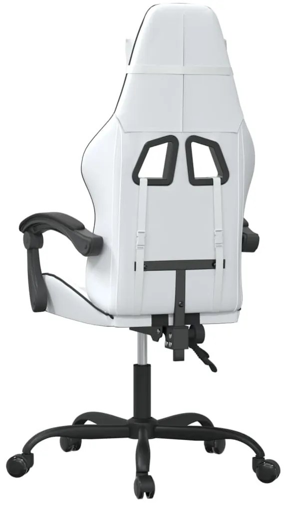 fehér és fekete műbőr forgó játékszék