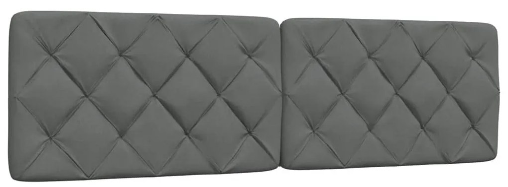 sötétszürke szövet ágykeret LED-es matrac nélkül 180 x 200 cm