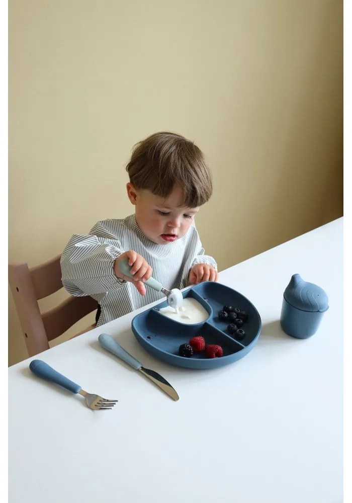 Zöld-kék szilikon gyerek evőeszköz szett 3 db-os Ocean Mix – Cam Cam Copenhagen