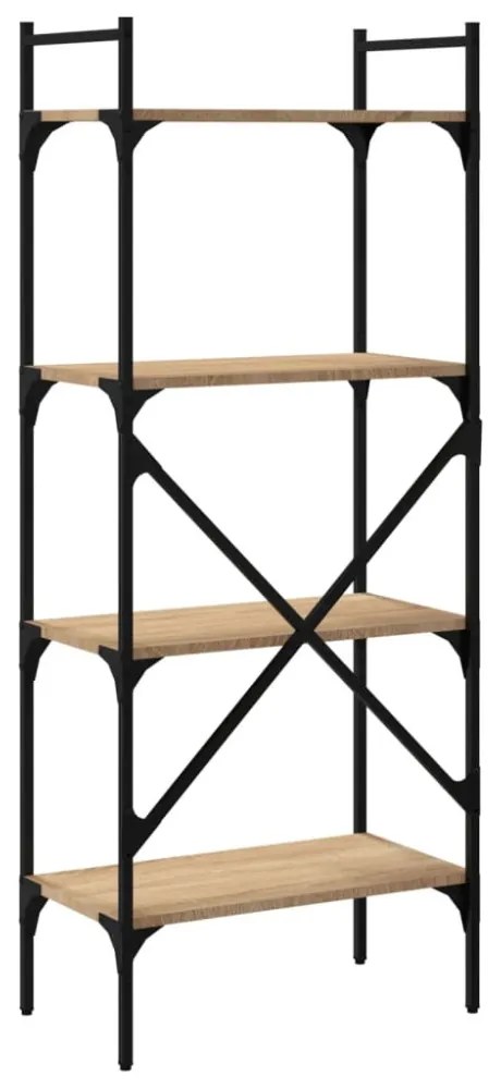 4 szintes sonoma tölgy szerelt fa könyvespolc 56x31,5x138,5 cm