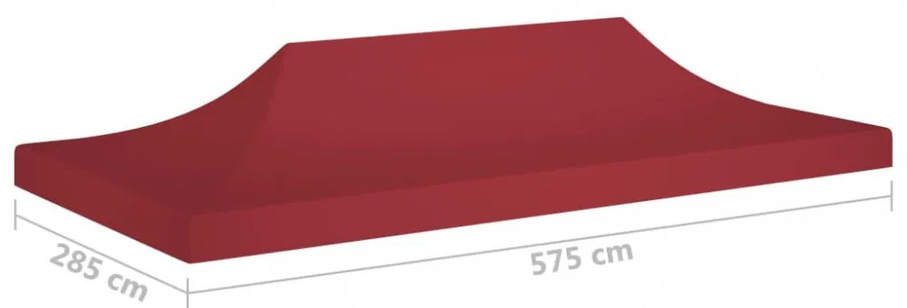 burgundi vörös tető partisátorhoz 6 x 3 m 270 g/m²