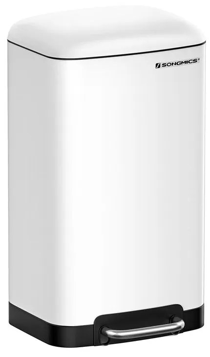 SLOW lassan záródó szemetes, 30l, fehér SongmicsHome