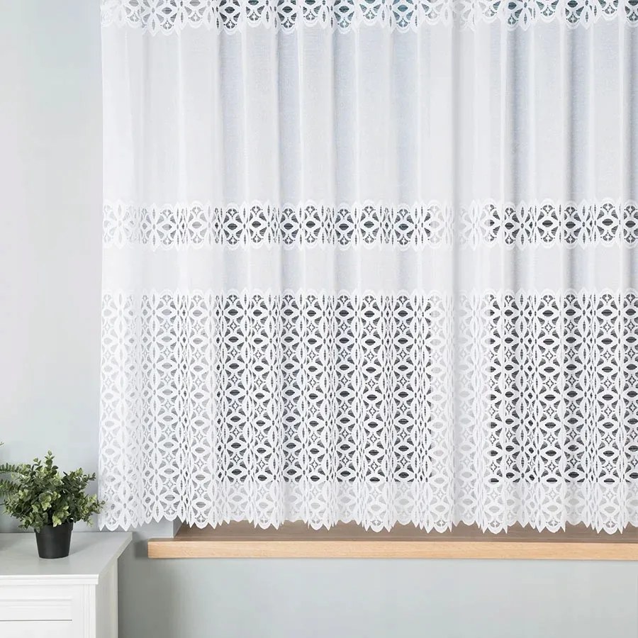 Fehér Zsakárd Függöny, 160 cm