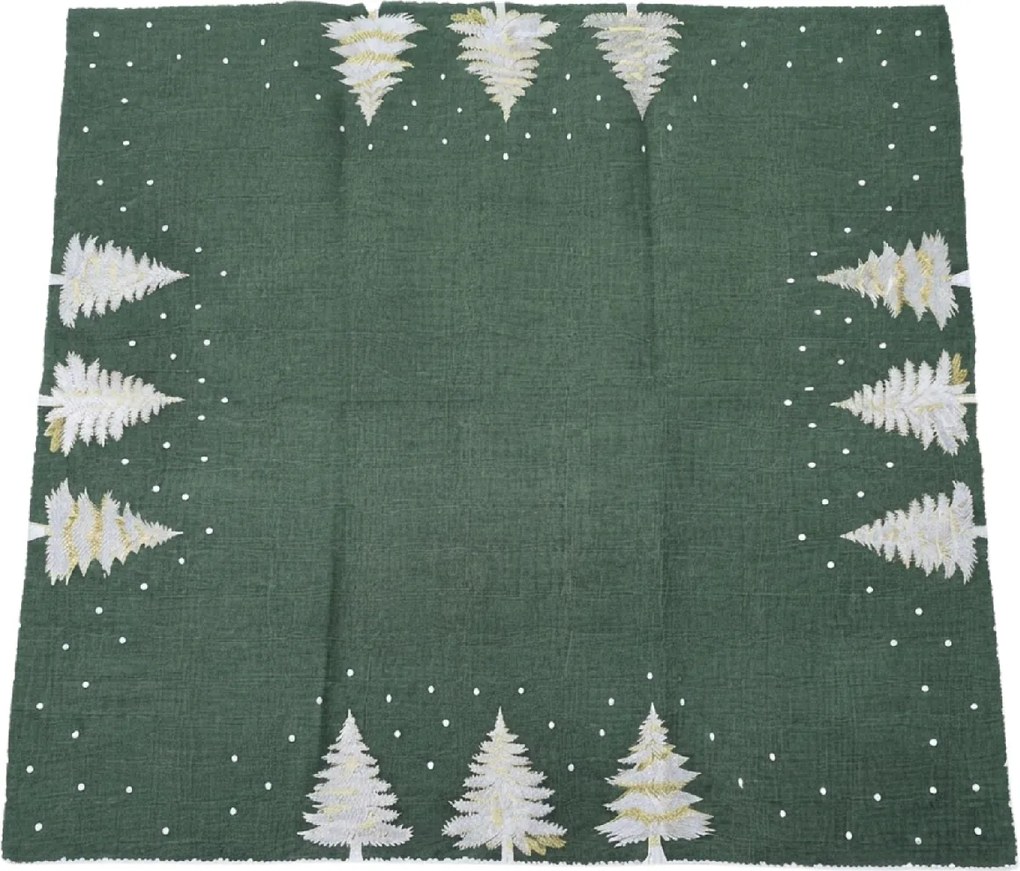 Karácsonyi terítő WINTER FOREST 85x85 cm, zöld