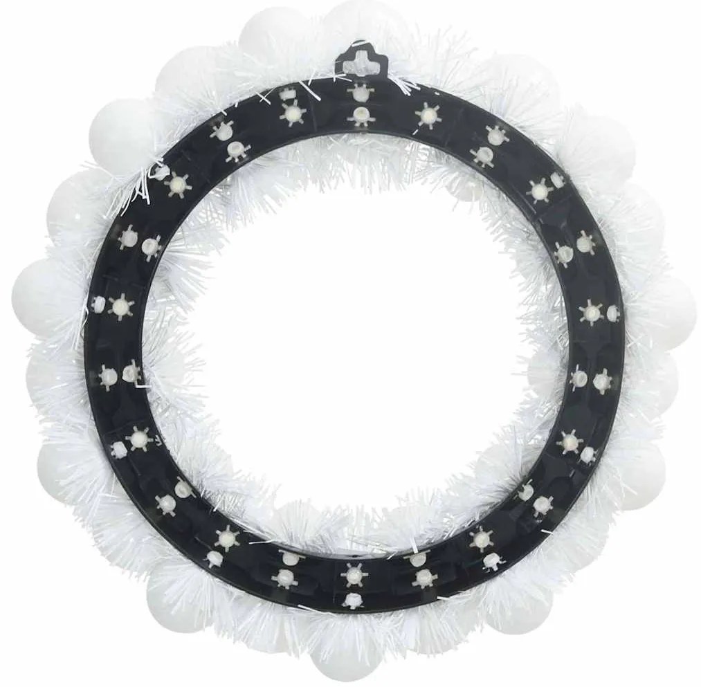 Karácsonyi labda koszorúk 2 pcs Fehér 33 x 33 x 7 cm