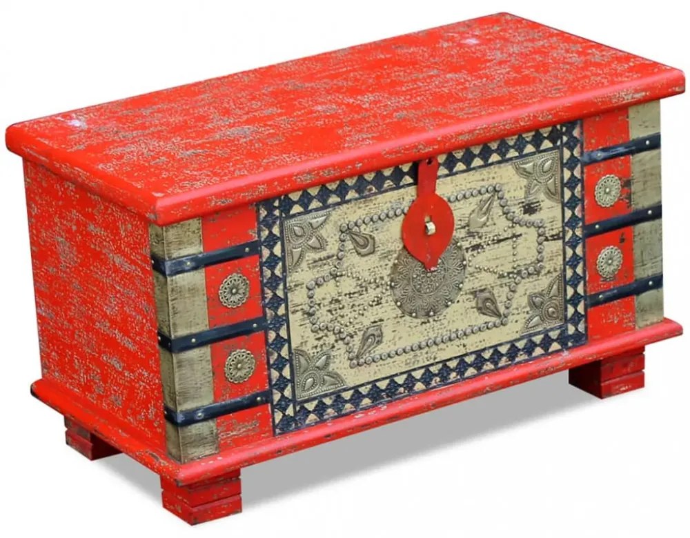 80x40x45 cm Piros mangófa tárolóláda