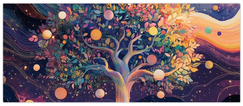 Kép – Lila fa tele energiával (120x50 cm)