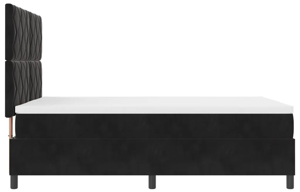 Boxspring Ágy Matraccal Fekete 140x190 cm Bársonyos