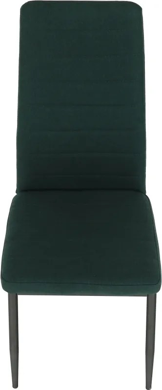 Szék, smaragd szövet/fekete fém, COLETA NOVA