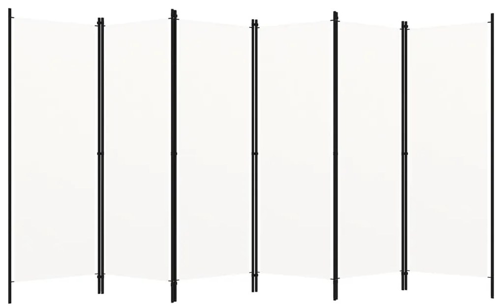 vidaXL fehér 6 paneles paraván 300 x 180 cm