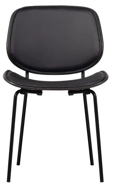 Fekete bőrutánzat étkezőszék szett 2 db-os Close In – WOOOD