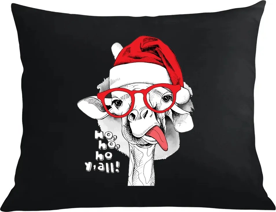 Párna párnahuzat Vicces karácsonyi zsiráf