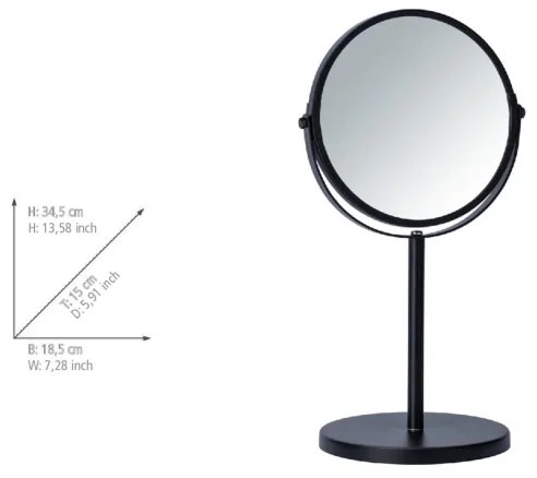 WENKO 24101100 - ASSISI tükör, 18,5 x 34,5 cm, fekete