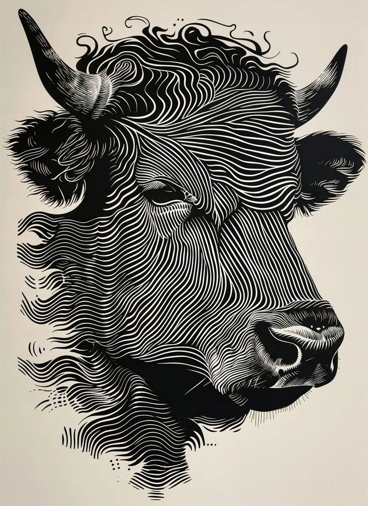 Poszter 40x55cm Bika fényes színekben