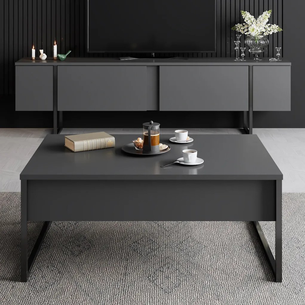 Luxe - antracit/fekete TV-állvány