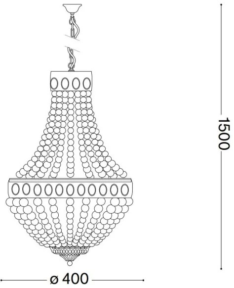 Ideal Lux - Csillár láncon MONET 5xE14/40W/230V átm. 40 cm kender/fehér