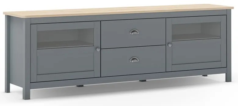 Szürkészöld borovi fenyő TV-állvány 180x59x40 cm Misti – Marckeric