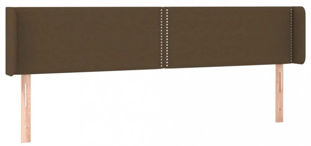 sötétbarna szövet LED-es fejtámla 183 x 16 x 78/88 cm