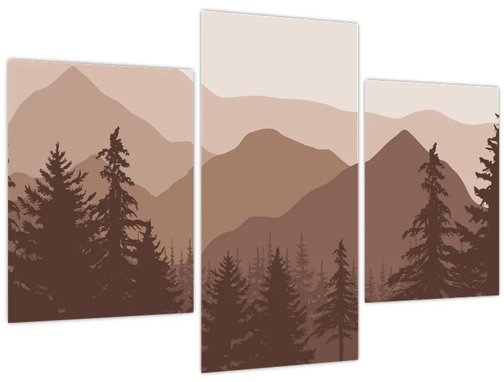 Kép - Barna hegyek N⁰2 (90x60 cm)
