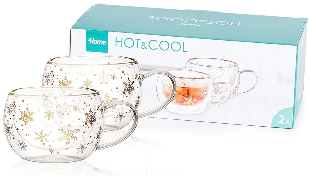 4Home Snow Hot&Cool  therno pohár  cappuccinohoz, 270 ml, 2 db