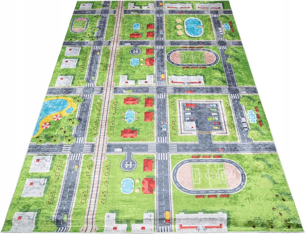 Gyerek Szőnyeg Színes 120x170 Utcák Stadion
