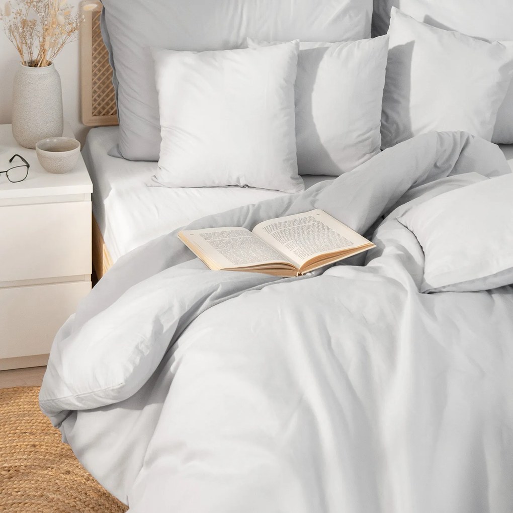Goldea pamut ágyneműhuzat garnitúra - világosszürke 220 x 200 és 2db 70 x 90 cm