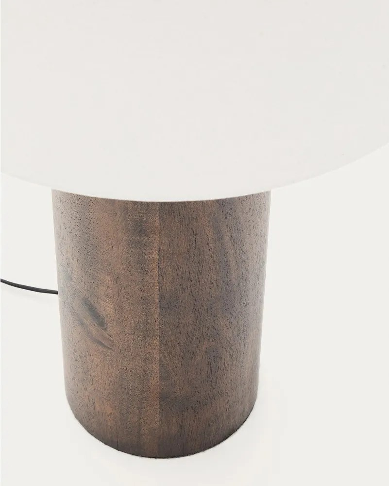 Fehér-sötét natúr színű állólámpa textil búrával (magasság 110 cm) Marga – Kave Home