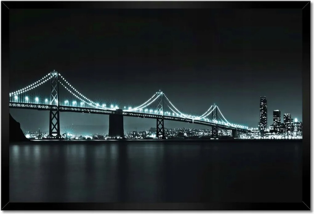 Poszterek keretben 60x40 Usa Híd az éjszakában Fények