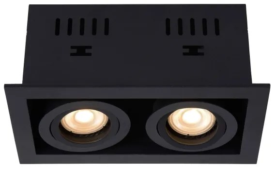 Lucide 09926/02/30 - Beépíthető lámpa CHIMNEY 2xGU10/50W/230V fekete