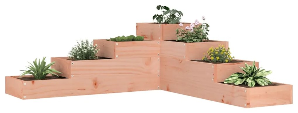 4-szintes kerti virágláda tömör Douglas fából, 106 x 104,5 x 36 cm