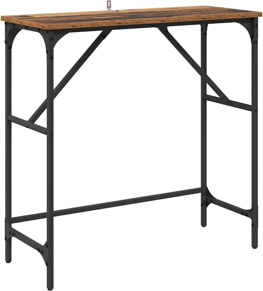 vidaXL Konzolasztal Öreg fa 75 x 32 x 75 cm Faanyag
