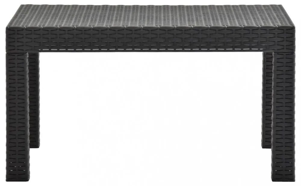 antracitszürke PP rattan kerti asztal 58 x 58 x 41 cm