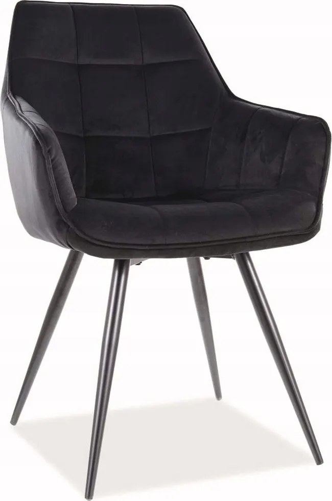 Kárpitozott velúr szék fekete modern nappali fésülködőasztalhoz Liliom