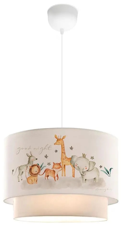 Gyerek csillár CANDY 1xE27/40W/230V fehér/barna