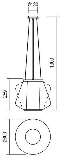 Redo 01-1139 - Zsinóros függeszték FUSION 1xE27/42W/230V Ø30 cm fényes króm/füstszínű