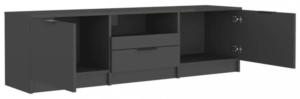 fekete szerelt fa TV-szekrény 140x35x40 cm