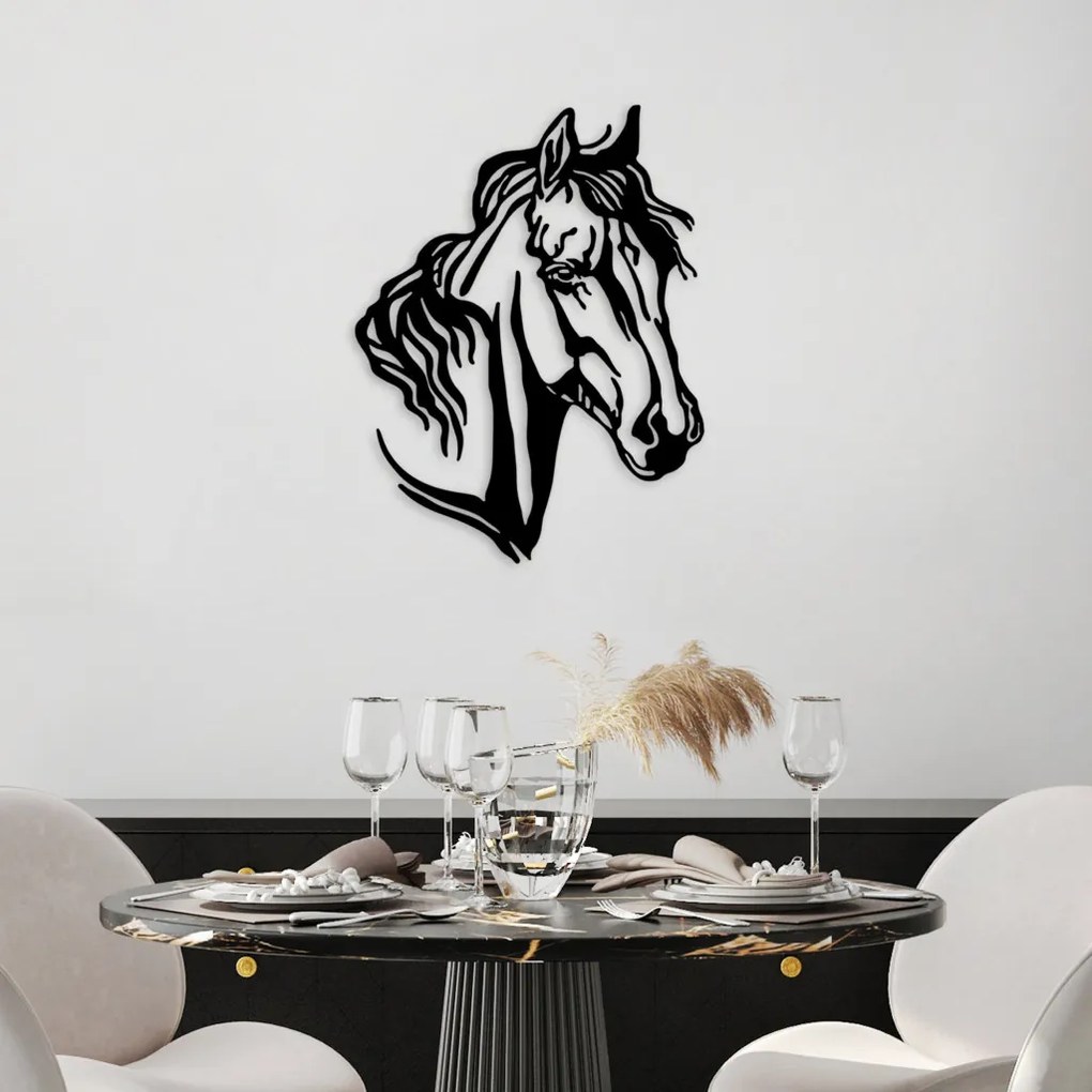 Horse fém fali dekoráció, 43×56 cm