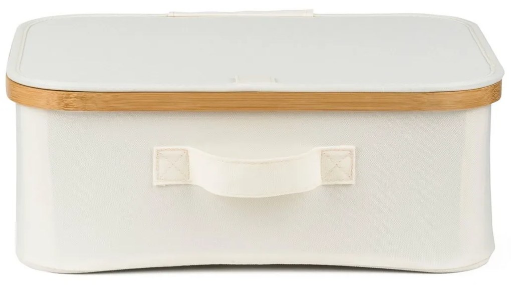 G21 tárolódoboz 40 x 30 x 15 cm, bambusz, fedéllel, bézs