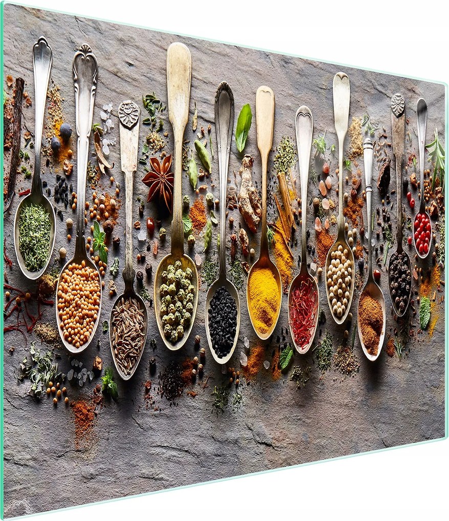 Üveg Vágódeszka 52x30 Fűszerek Edzett Üveg