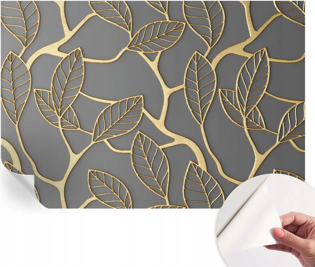 Öntapadós tapéta Divatos 3D fali ragasztóval Elegáns levelek 152x104 cm