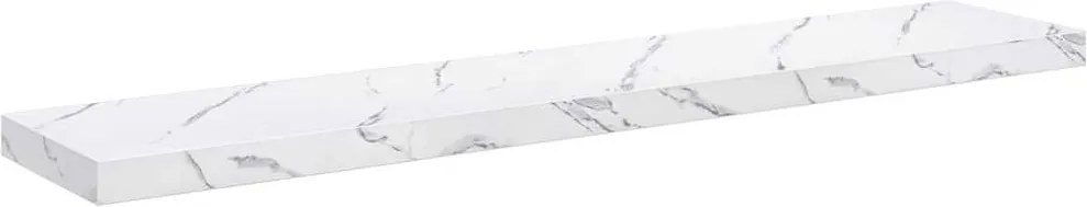 vidaXL Falpolc tárolóval Fehér márvány 120 x 23,5 x 4 cm Faanyag
