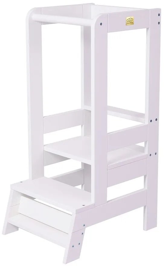 Fehér borovi fenyő tanulótorony Montessori – Meowbaby