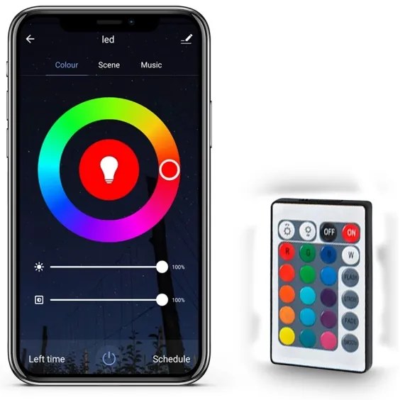 Solight WM57 - LED RGB Dimmelhető szalag LED/20W/230V 5m IP65 Tuya + távirányító