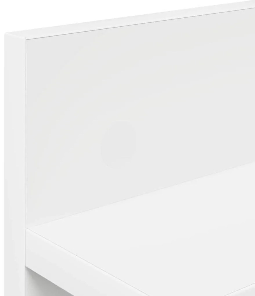 Fali Kabáthorog polcokkal Fehér 40 x 10.5 x 18 cm Faanyag