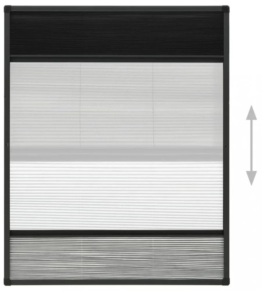 alumínium pliszé ablakszúnyogháló árnyékolóval 80 x 100 cm