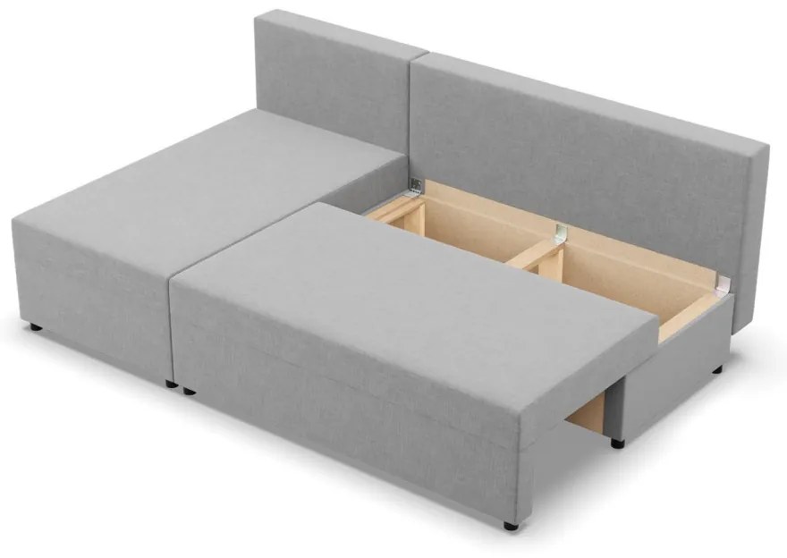 Nobu sarokkanapé, fonott, univerzális oldal, világosszürke