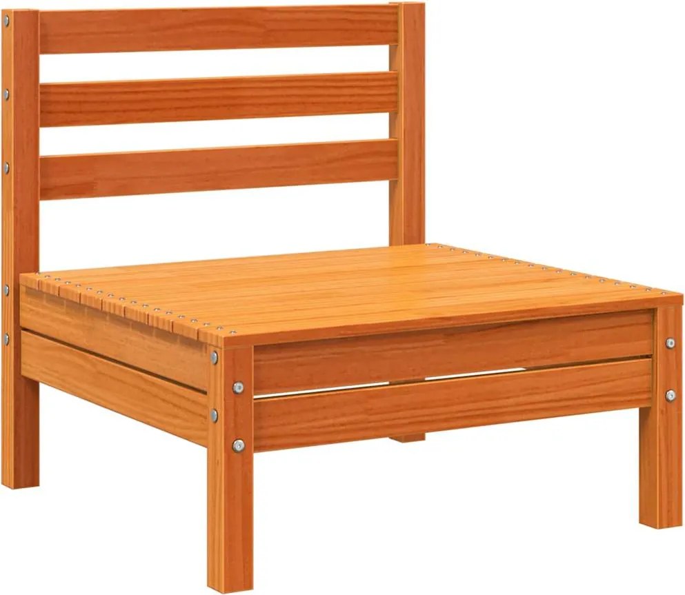 vidaXL viaszbarna tömör fenyőfa karfa nélküli kerti kanapé