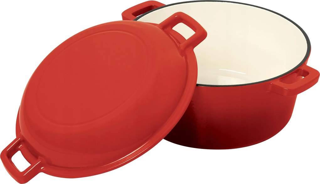 Zománcozott Öntöttvas Edény Sütőserpenyő 2 az 1-ben26 cm