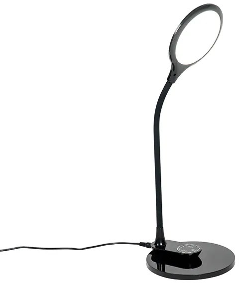 Asztali és fali lámpa fekete, LED-del és érintős dimmerrel - Joni