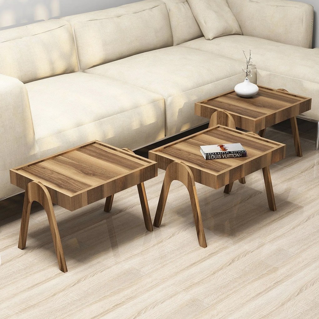 Dohányzóasztal (3 részes) Roma - Walnut